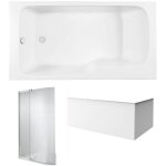 Jacob delafon - pack baignoire bain douche 170 x 90 malice version gauche + tablier en angle + pare bain ...