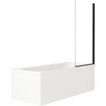 Pack baignoire droite 180 x 80 jacob delafon elise + pare bain noir mat + vidage