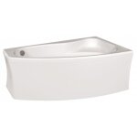 Cersanit - pack baignoire sicilia asymtrique 160x100 angle  droite avec tablier