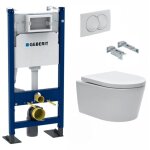 Pack wc bti - support autoportant geberit + wc sans bride swiss aqua technologies + plaque (satrimlessgebx ...