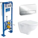 Villeroy&boch - pack bti - support autoportant viconnect + plaque de commande chrome + cuvette suspendue ...