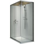 Pack cabine de douche 120 x 90 cm leda karamineral 2 porte coulissante + receveur de douche antidrapant ...