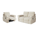 Pack - canap� de relaxation ross manuel 2 places et fauteuil en tissu textur� 3d - beige