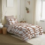 Coton pur - pack complet housse de couette réversible pour lit 90 x 190 cm mykonos sienne Coton pur - pack complet housse de couette réversible pour lit 90 x 190 cm mykonos sienne