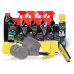 Pack complet nettoyant int�rieur / ext�rieur pour voiture 21 pi�ces dunlop vanille - shampoing, nettoyant, ...