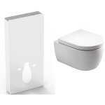 Pack complet wc suspendu blanc 36x55x33cm (lxpxh) + module sanitaire blanc 48x11x100xm (lxpxh) - garantie ... Pack complet wc suspendu blanc 36x55x33cm (lxpxh) + module sanitaire blanc 48x11x100xm (lxpxh) - garantie ...