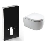 Bernstein - pack complet wc suspendu blanc 36x55x33cm (lxpxh) + module sanitaire noir 48x11x100xm (lxpxh) ... Bernstein - pack complet wc suspendu blanc 36x55x33cm (lxpxh) + module sanitaire noir 48x11x100xm (lxpxh) ...