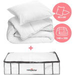 Pack couette 140x200 + oreiller + housse sous vide l - compactor - 140 x x h. 200 cm - blanc