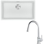 Franke - pack cuve xl maris fragranit blanc artic 753 x 433 x 200 mm + mitigeur lina j douchette Franke - pack cuve xl maris fragranit blanc artic 753 x 433 x 200 mm + mitigeur lina j douchette
