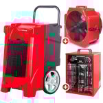 Pack d�shumidificateur pro 90l / jour bdp90 + ventilateur s�cheur �500mm mv500ppl + chauffage �lectrique ...