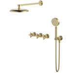 Pack douche encastr dor bross - mlangeur, pommeau pluie & douchette - hera