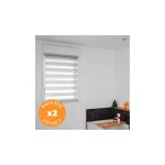 Pack co de 2 stores jour nuit gris h 150 cm sans perage - largeur 42 clm