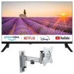 Pack equinoxe t�l�viseur 24  smart tv camping - car + antarion support