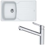 Pack évier antea fragranit blanc artic 860 x 500 x 210 mm + mitigeur orbit douchette - franke Pack évier antea fragranit blanc artic 860 x 500 x 210 mm + mitigeur orbit douchette - franke