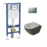 Pack geberit up320 + cuvette sans bride kelos flush gris clair + plaque sigma chrom� mat
