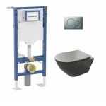 Pack geberit up320 + cuvette sans bride kelos flush gris fonc + plaque sigma chrom mat