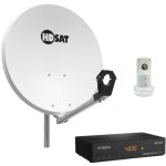Hdsat - pack parabole satellite acier 60cm avec support lnb + lnb single + dcodeur satellite astra hd ...