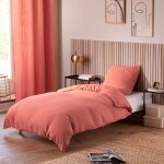 L'effet papillon - pack housse de couette 140 x 200 cm gaze de coton + drap housse 90x190 rose