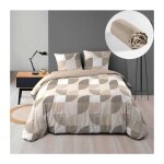 L'effet papillon - pack housse de couette 240 x 220 cm en flanelle ambroise + dh 140x190 beige L'effet papillon - pack housse de couette 240 x 220 cm en flanelle ambroise + dh 140x190 beige