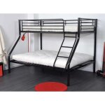 Pack lit superpos� 3 places bab 2 + 1b 140 x190 et 90 x 190 cm blanc + matelas + sommiers s�parable