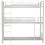 Pack: lit superpos� en m�tal triple 3 �tages + matelas compris 3 couchages 90x190 cm blanc