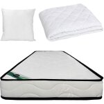 Pack literie 90 x 190 cm matelas mousse et coutil bambou �p. 15cm + couette + 1 oreiller - kanani de ...