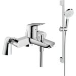 Hansgrohe - pack mitigeur bain douche logis + ensemble de douche crometta chrom avec colonnettes