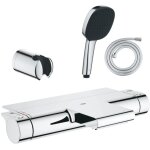 Pack mitigeur bain douche thermostatique grohe grohtherm 2000 + douchette 2 jets grohe comfort110 + flexible17 ...