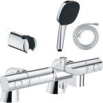 Pack mitigeur bain douche thermostatique grohe grohtherm 800 cosmopolitan + douchette carr 2 jets + ...