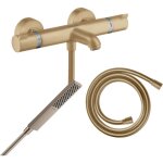 Hansgrohe - pack mitigeur bain douche thermostatique ecostat comfort + flexible isiflex + pommeau pulsify ...