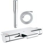 Pack mitigeur bain thermostatique grohe grohtherm 2000 + douchette 1 jet vitalio get stick + flexible ...
