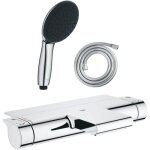 Pack mitigeur bain thermostatique grohe grohtherm 2000 + douchette 2 jets vitalio start 110 + flexible ...