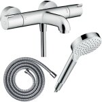 Pack mitigeur bain thermostatique hansgrohe ecostat 1001cl + flexible metaflex + pommeau vernis blend ... Pack mitigeur bain thermostatique hansgrohe ecostat 1001cl + flexible metaflex + pommeau vernis blend ...