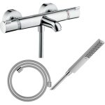 Hansgrohe - pack mitigeur bain thermostatique ecostat comfort + flexible designflex 1, 6m + pommeau pulsify ... Hansgrohe - pack mitigeur bain thermostatique ecostat comfort + flexible designflex 1, 6m + pommeau pulsify ...