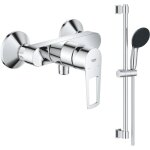 Pack mitigeur douche m�canique grohe startloop + ensemble de douche start 2 jets avec barre chrom�