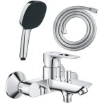 Pack mitigeur m�canique bain douche grohe start loop chrom� + douchette 2 jets vitalio comf. 110 et flexible ...