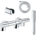 Pack mitigeur thermostatique grohe grohtherm 800 avec colonnettes + douchette 1 jet vitalio get stick ...