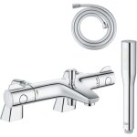 Pack mitigeur thermostatique bd grohe trend avec colonnettes + douchette 1 jet vitalio get stick + flexible ...