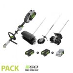 Pack multi - outils 4 en 1 avec balai - brosse, rotocut, bineuse et 2 batteries 5ah 56v - ego mrc2306e ...
