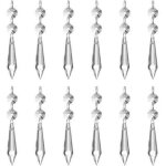 (pack of 12) 62 mm ice prism pendant crystal glass clear chandelier ice drops sun catcher with 12 octagonal ...