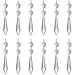 (pack of 12) 62 mm ice prism pendant crystal glass clear chandelier ice drops sun catcher with 12 octagonal ...