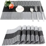 Pack of non - slip pvc placemats, washable placemats (45 x 30 cm), placemats for kitchen, living room, ...