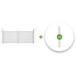 Casanoov - pack portail battant vogel 300x120cm + 2 poteaux eifel h. 166cm blanc