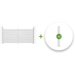 Casanoov - pack portail battant vogel 300x140cm + 2 poteaux eifel h. 166cm blanc