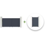 Casanoov - pack portail coulissant eiger 300x160cm + portillon eiger 100x160cm gris