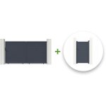 Pack portail coulissant eiger 300x180cm + portillon eiger 100x180cm gris