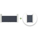 Pack portail coulissant eiger 350x140cm + portillon eiger 100x140cm gris Pack portail coulissant eiger 350x140cm + portillon eiger 100x140cm gris