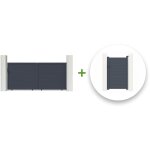 Casanoov - pack portail coulissant eiger 350x160cm + portillon eiger 100x160cm gris Casanoov - pack portail coulissant eiger 350x160cm + portillon eiger 100x160cm gris