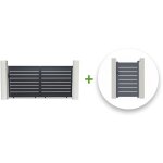 Casanoov - pack portail coulissant vogel 300x160cm + portillon vogel 100x160cm gris Casanoov - pack portail coulissant vogel 300x160cm + portillon vogel 100x160cm gris