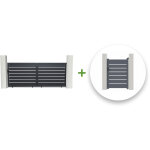 Casanoov - pack portail coulissant vogel 350x140cm + portillon vogel 100x140cm gris